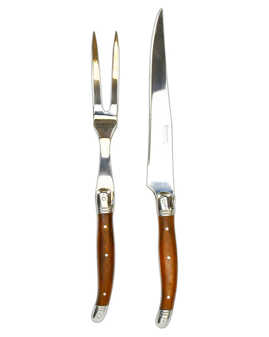 Barenthal 2pc Rose Laguiole Inspired 18/10 Stainless Steel Carving Fork And Knife Set In Brown