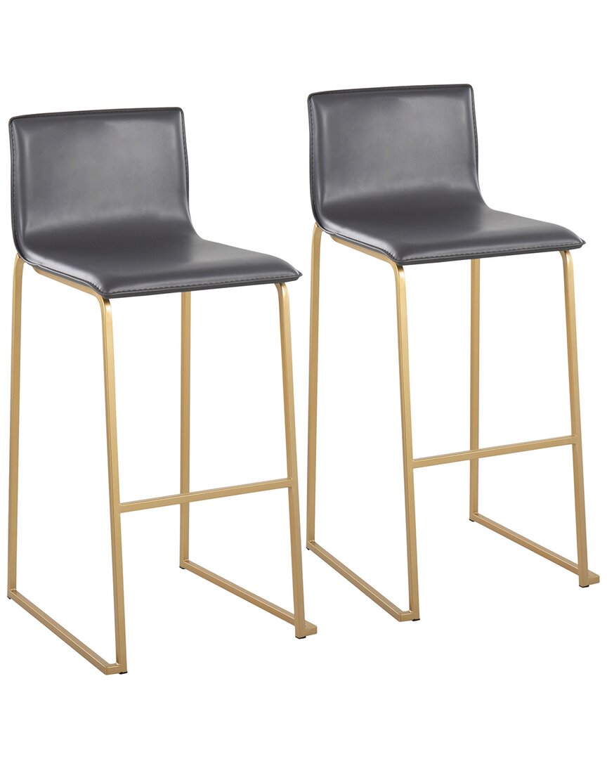 Lumisource Mara Barstool Set Of 2 In Gold