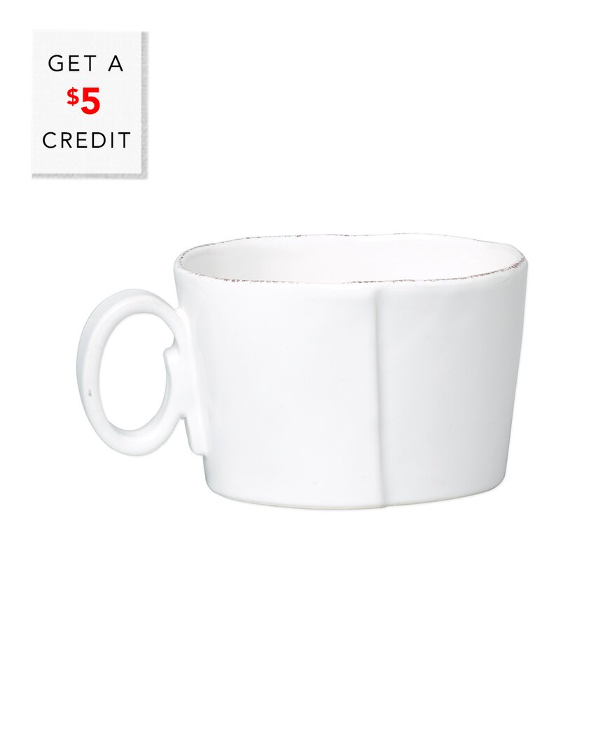 Vietri Lastra White Jumbo Cup With $5 Credit
