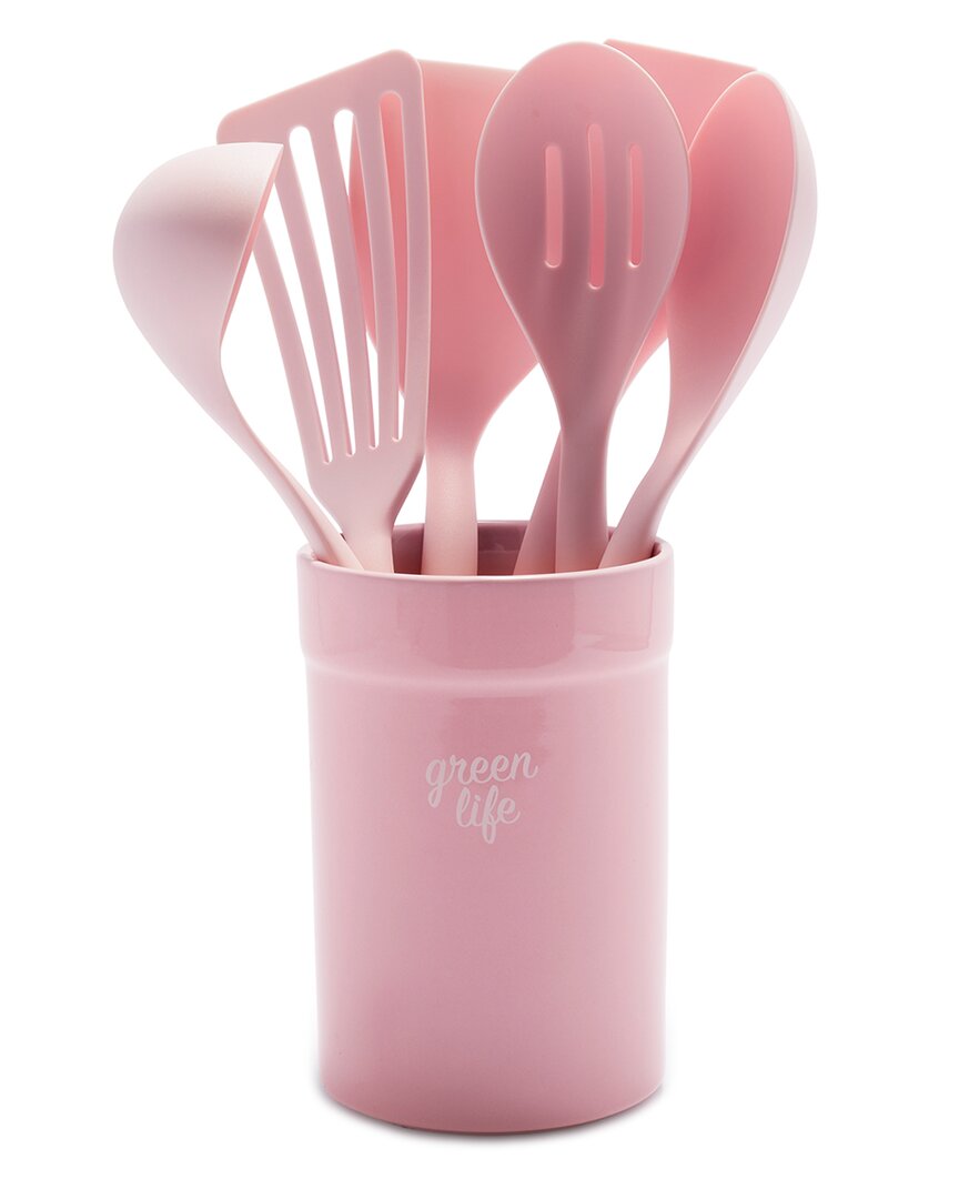 Greenlife 7pc Utensil Set With Crock In Yellow