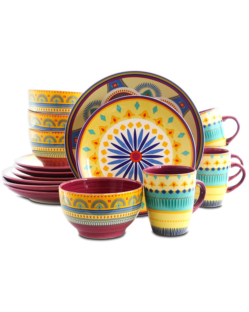 Elama Puesta De Sol 16pc Dinnerware Set