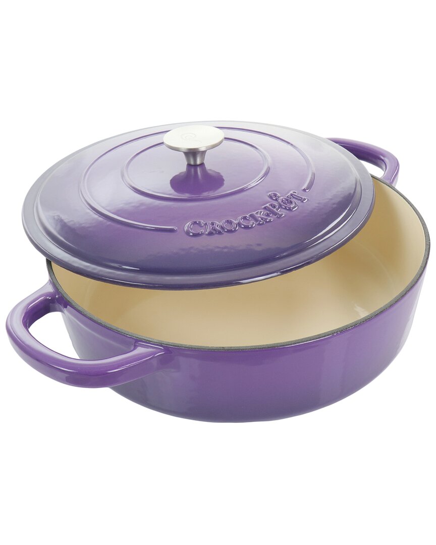 Crock-pot Crockpot® Artisan 2pc 5qt Lavender Enameled Cast Iron Braiser With Lid In Purple