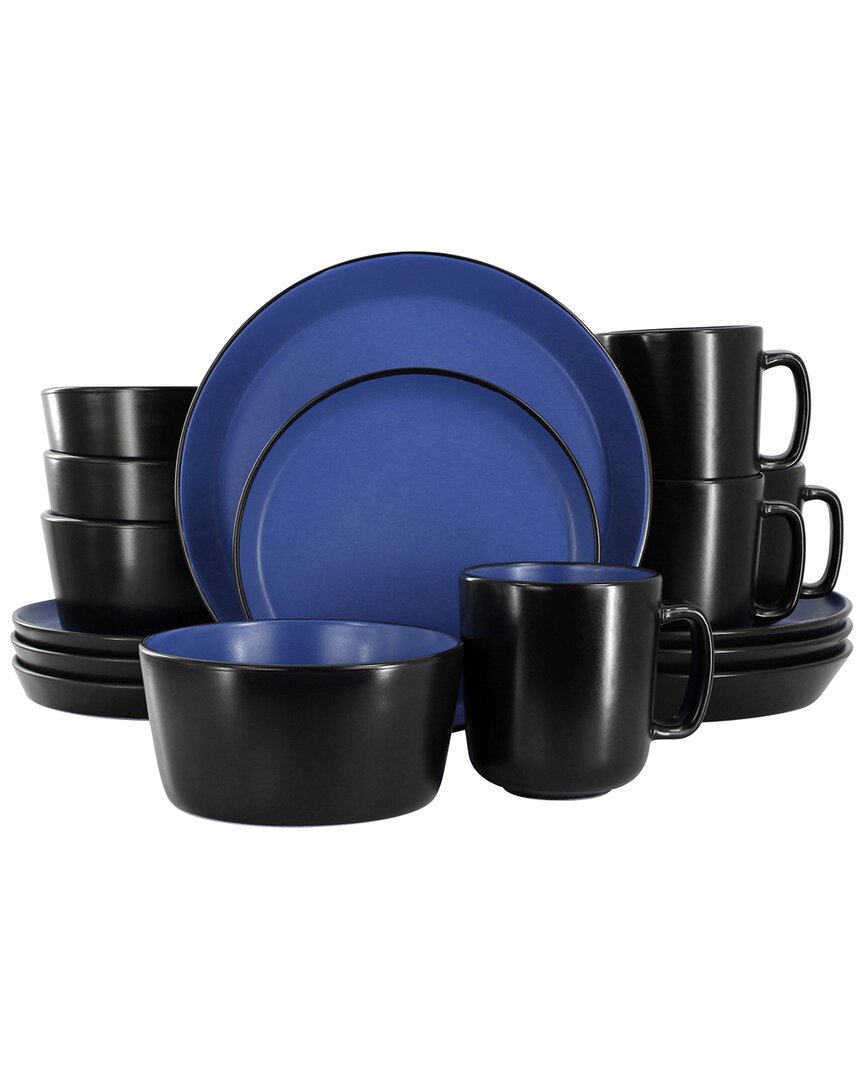 Elama Bacarra 16pc Dinnerware Set In Blue