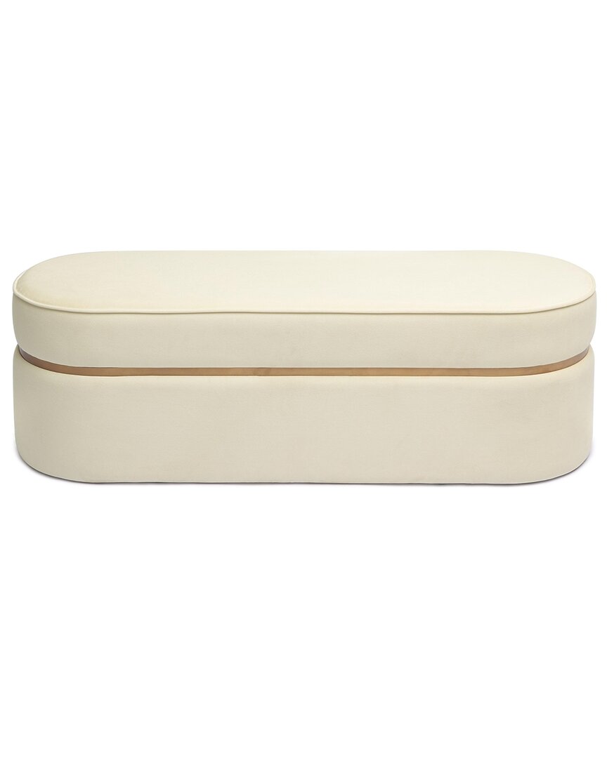 Tov Furniture Pomp Velvet Bench In Neutral