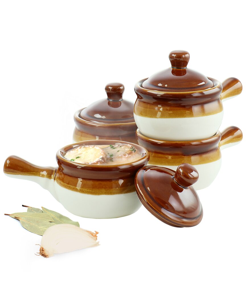 Elama 4pc Long H & Le 15oz French Onion Soup Bowl In Brown