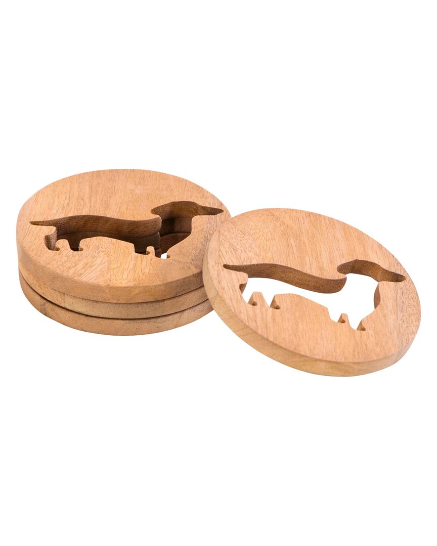 Godinger Set Of 4 Dachshund Coasters
