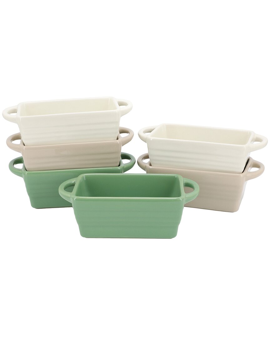 Martha Stewart Vanowen 6pc 5.1in Stoneware Mini Loaf Pan Set