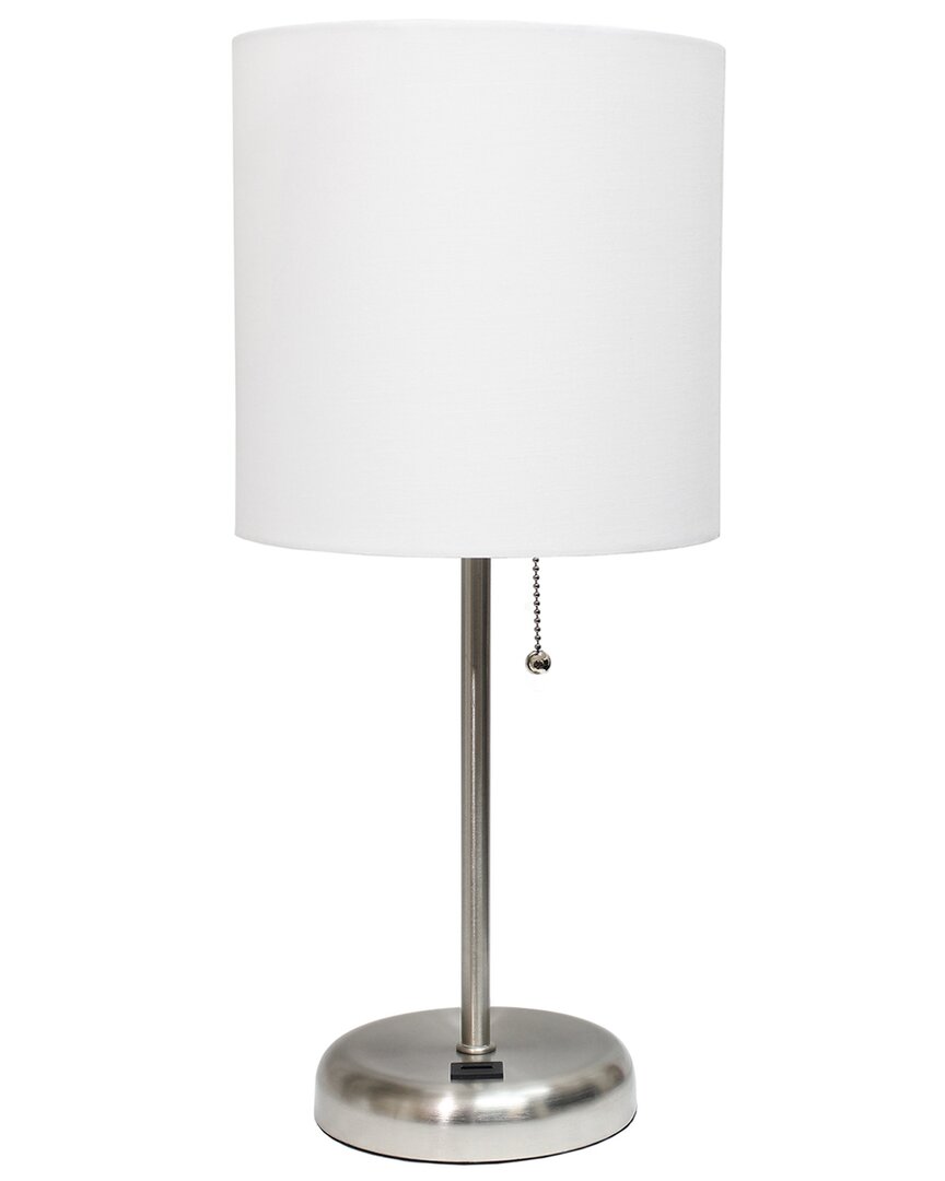 LALIA HOME LAILA HOME STICK LAMP WITH USB CHARGING PORT AND FABRIC SHADE