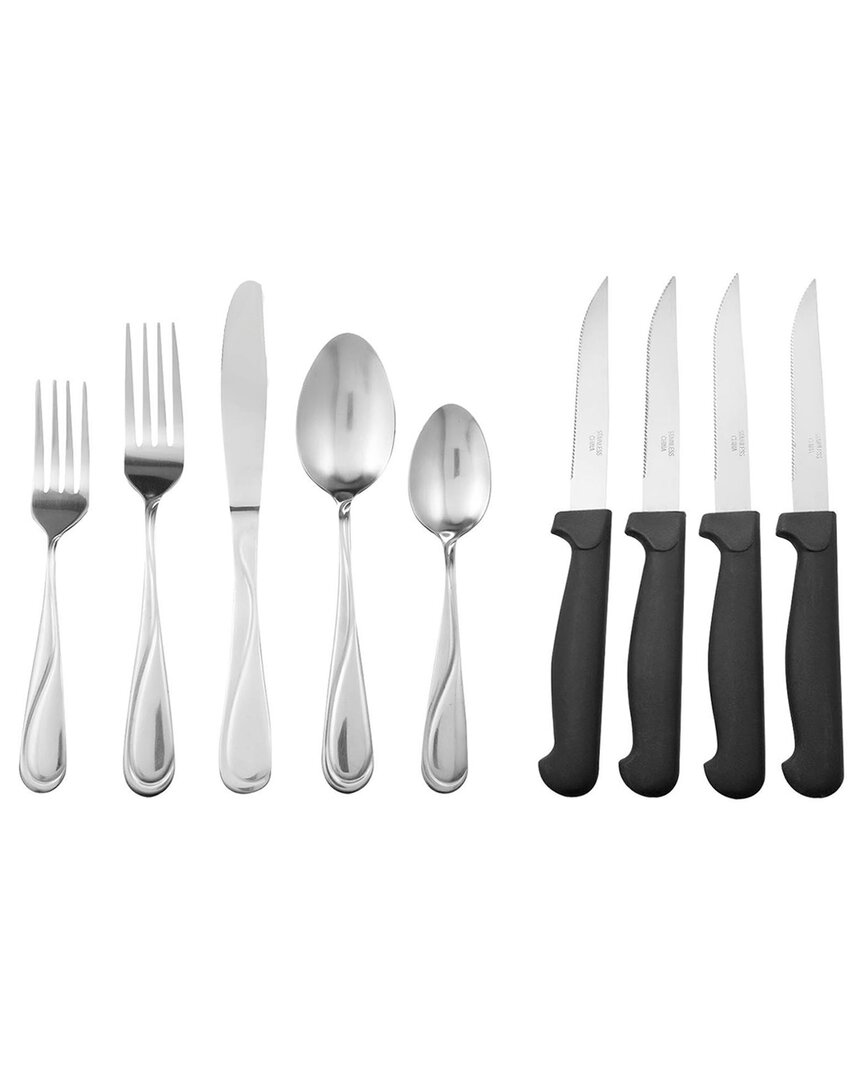 Gibson Home Trillium Plus 24pc Stainless Steel Flatware Set In Silver