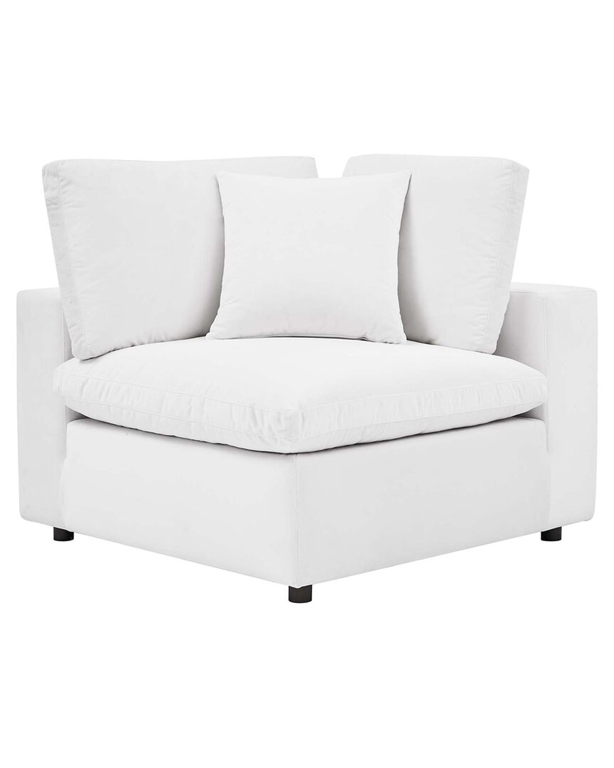 Modway Commix Down Filled Overstuffed Performance Velvet Corner Chair In White
