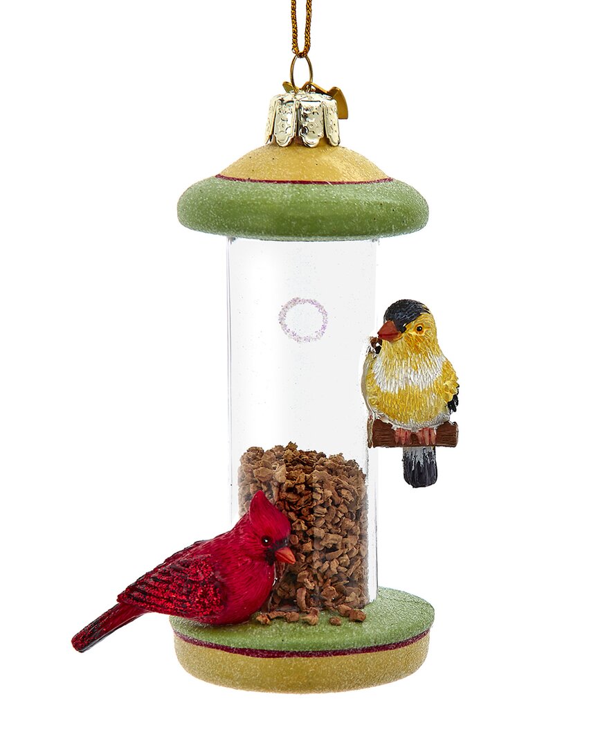 Kurt Adler 4.5in Noble Gems Glass Bird Feeder Ornament In Multicolor