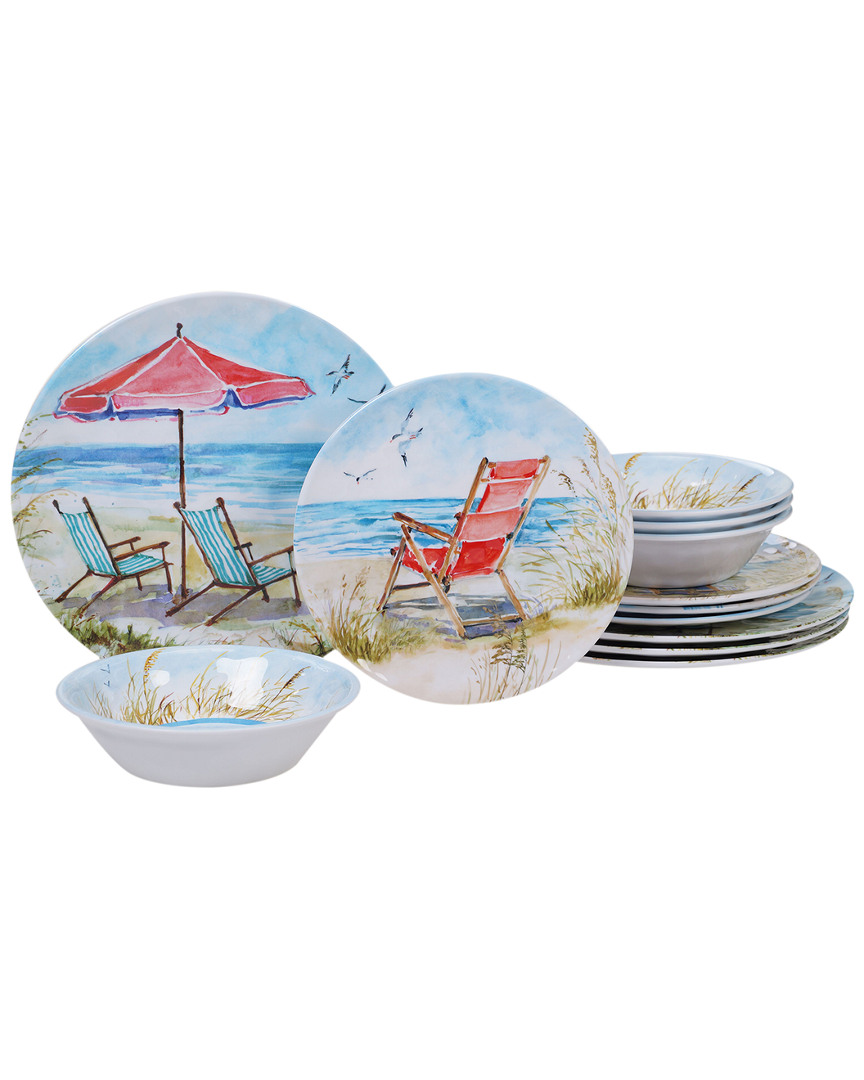 Certified International Melanine Ocean View 12pc Dinnerware Set
