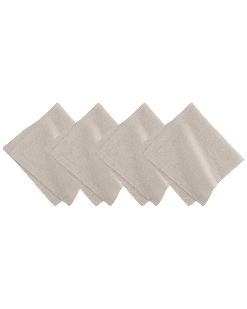 Villeroy & Boch Set Of 4 La Classica Metallic Luxury Linen Fabric Napkins In Neutral