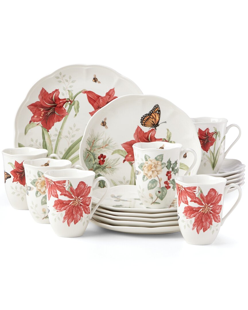Shop Lenox Butterfly Meadow 18pc Dinnerware Set In Red