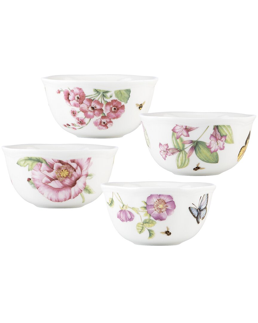 Shop Lenox Butterfly Meadow Bloom 4pc Dessert Bowl Set In Pink