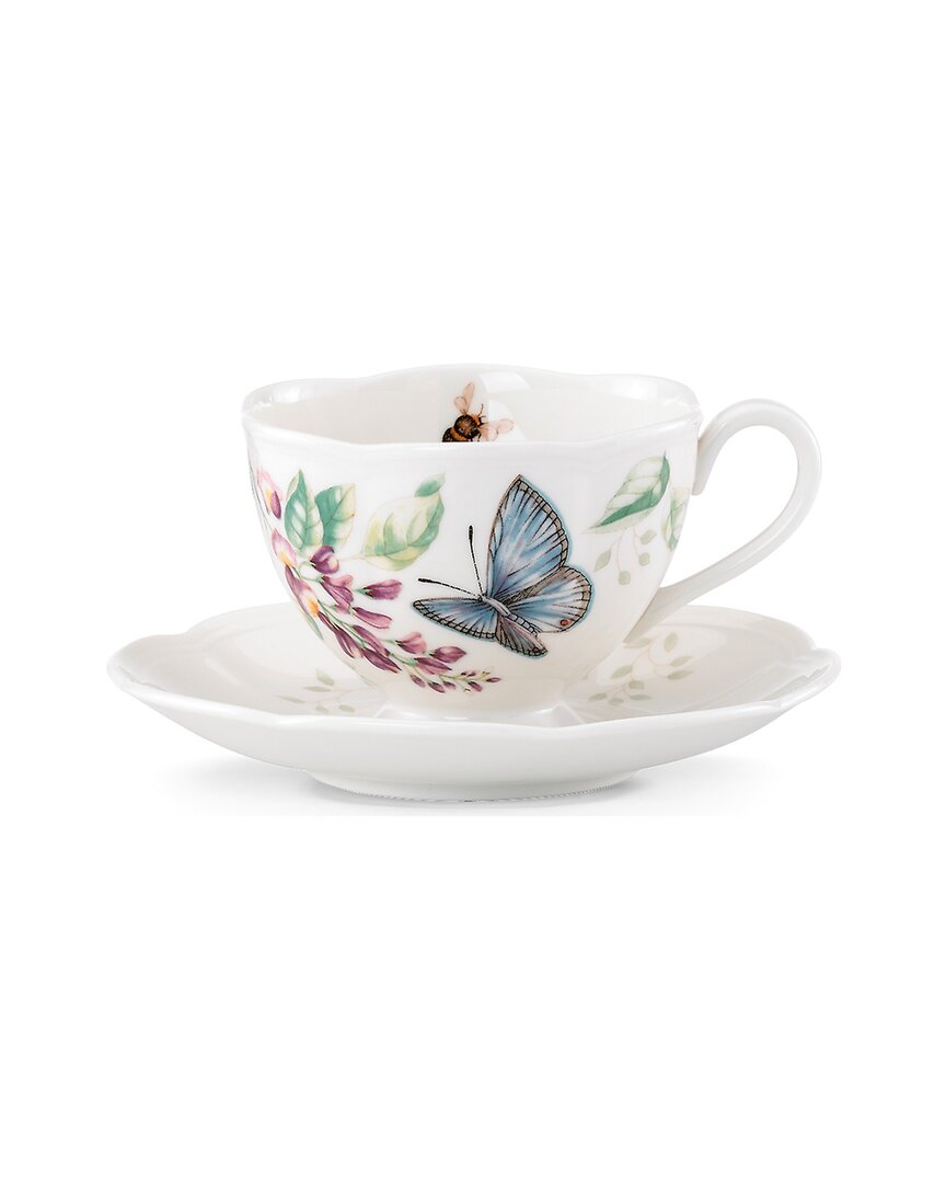 Lenox Butterfly Meadow Blue Cup And Saucer In Multi