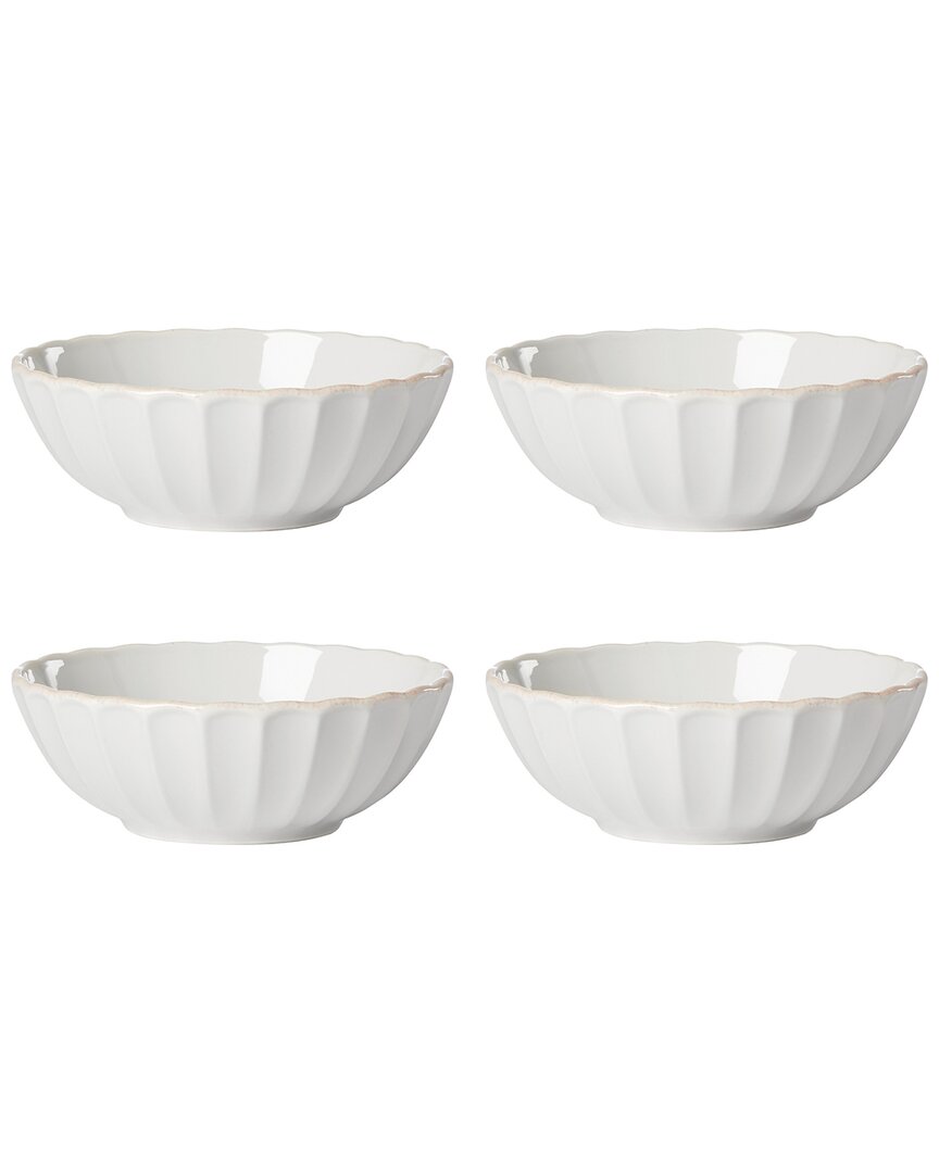 Lenox French Perle Scallop 4pc Bowl Set In White
