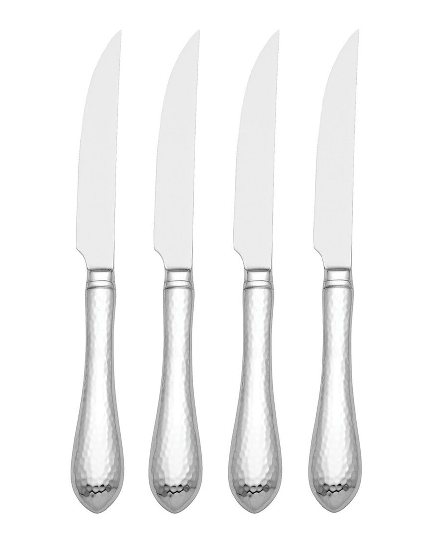 Reed And Barton Hammered Antique 4pc Steak Knife Set In Metallic