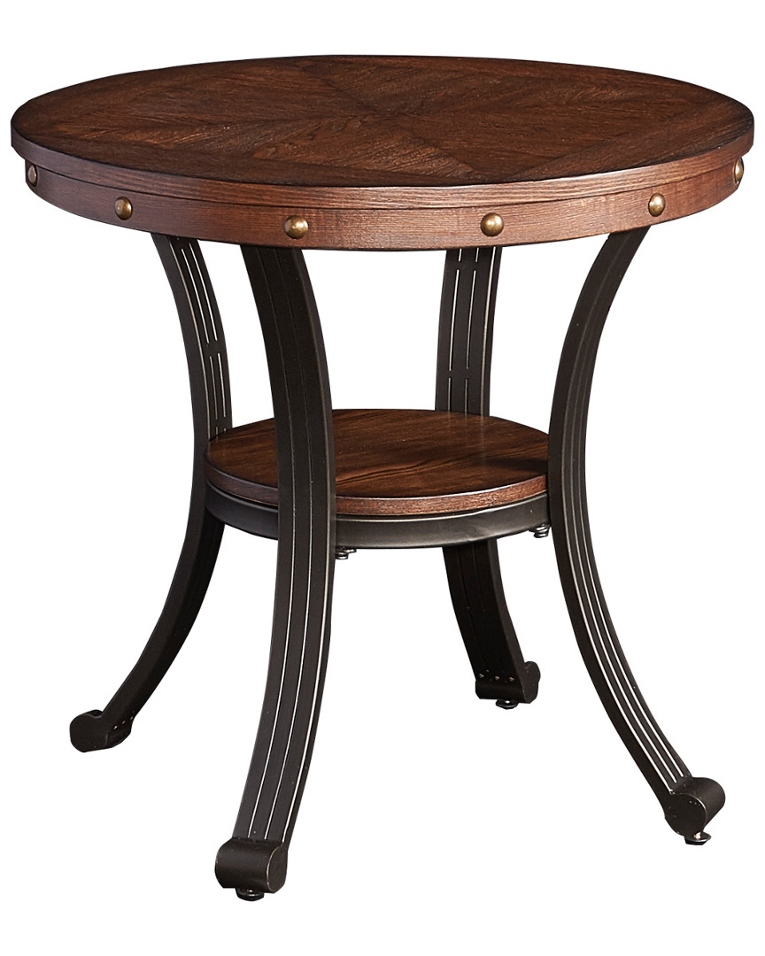 Powell Franklin 23in Umber Brown Side Table