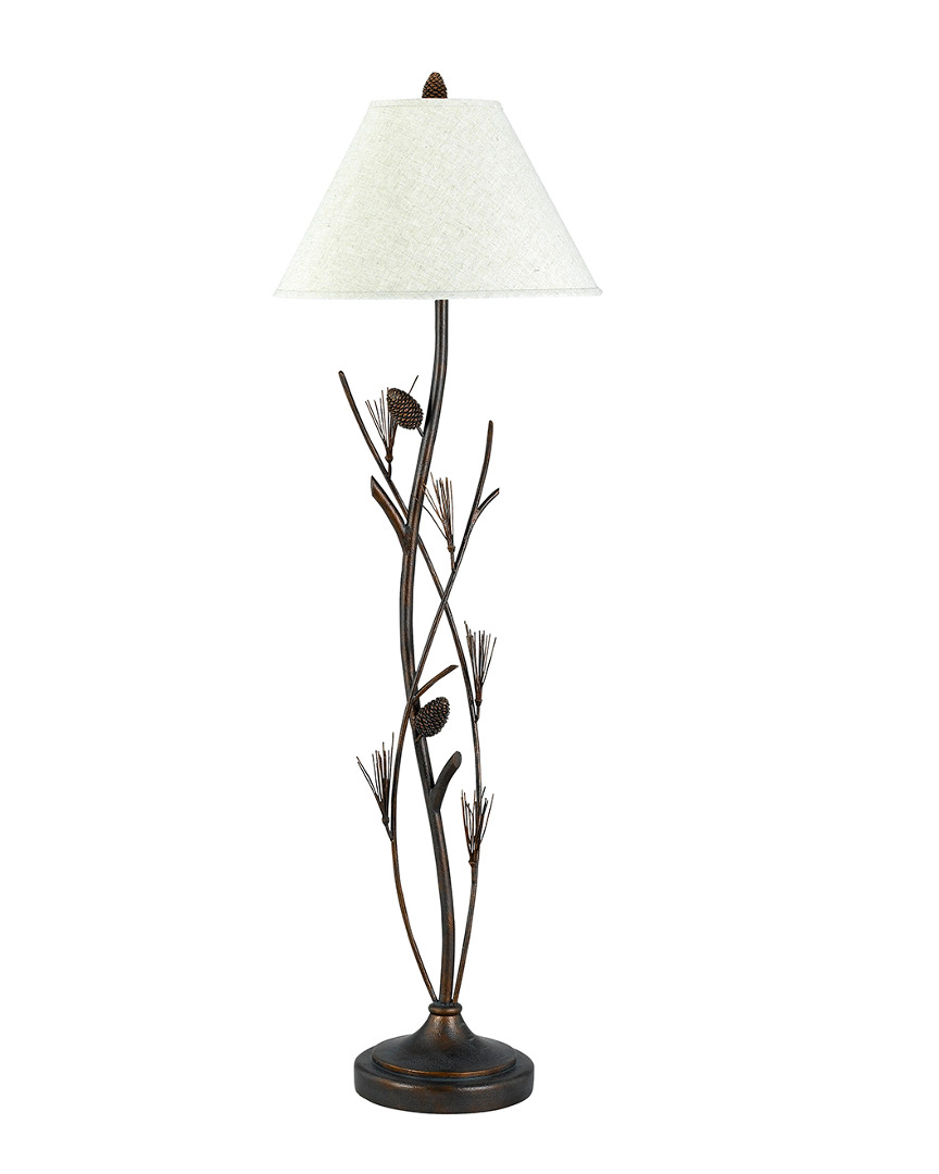 Cal Lighting Calighting 3-way Pine Twig Iron Floor Lamp In Black
