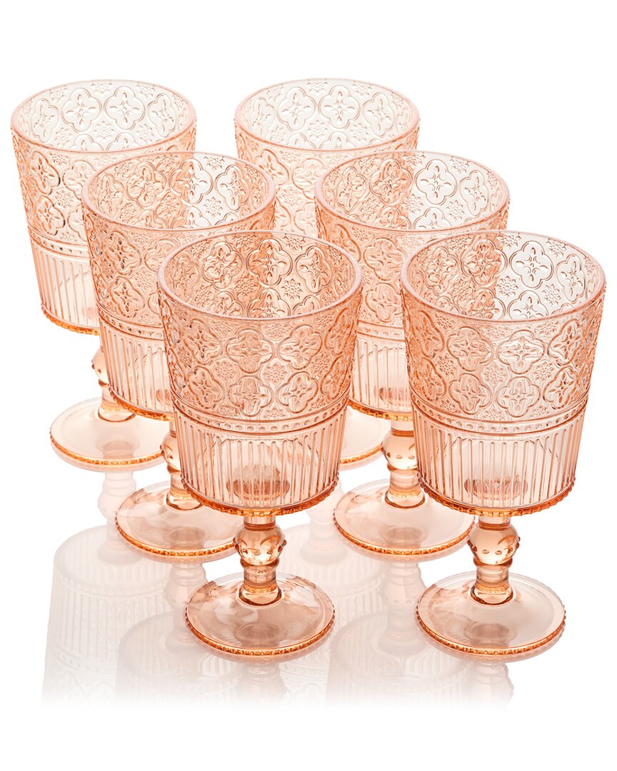 Certified International Set Of 6 Victoria 14oz Acrylic All Purpose Goblets