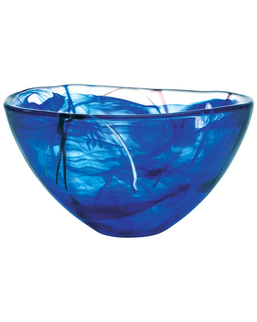 Kosta Boda Medium Contrast Bowl In Blue