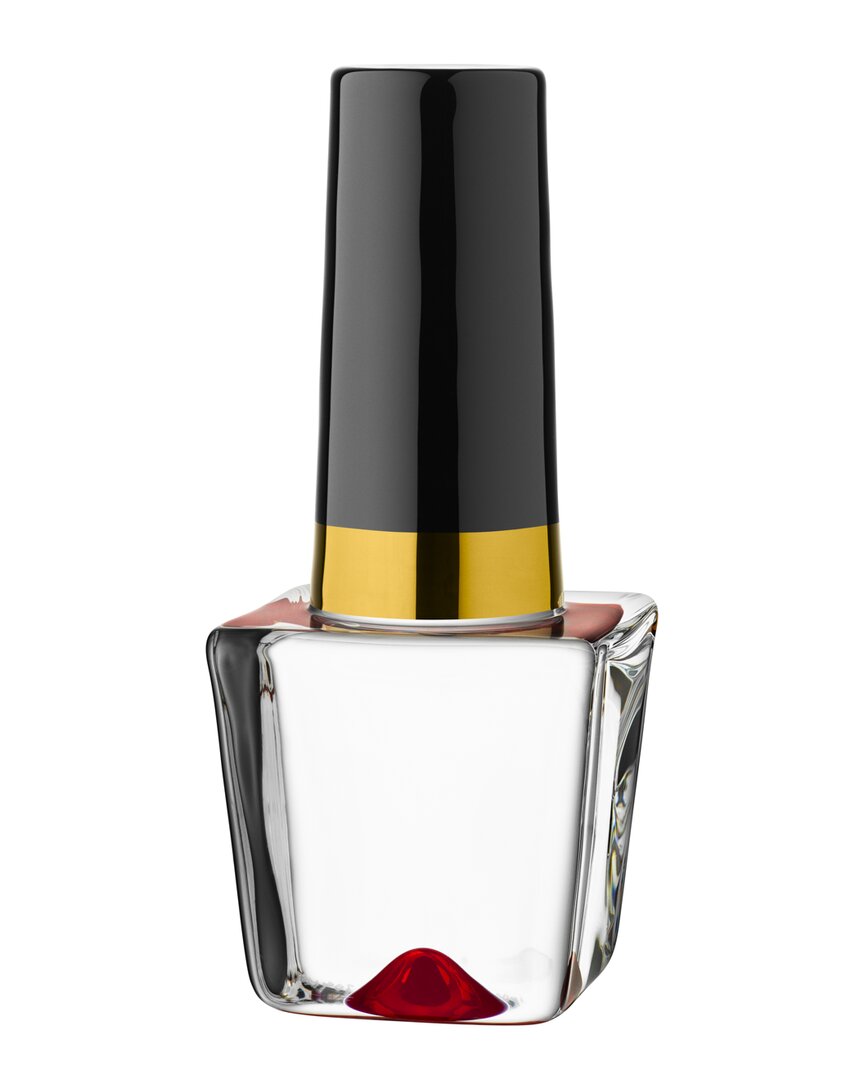 Kosta Boda Make Up Nail Polish Raspberry Large Sculpture In Red