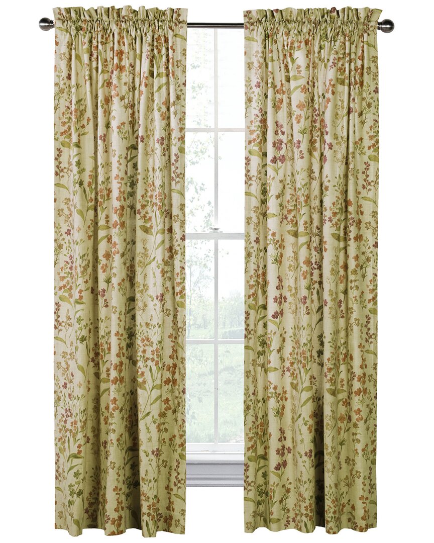 Habitat Rockport Textured Cotton Floral Print Curtain Panel - Pair In Grey