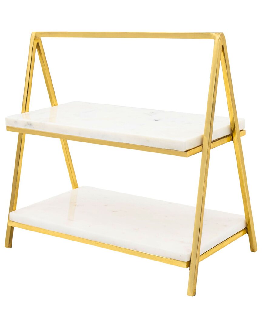 Godinger Doux Marble Two-tier Serving Stand