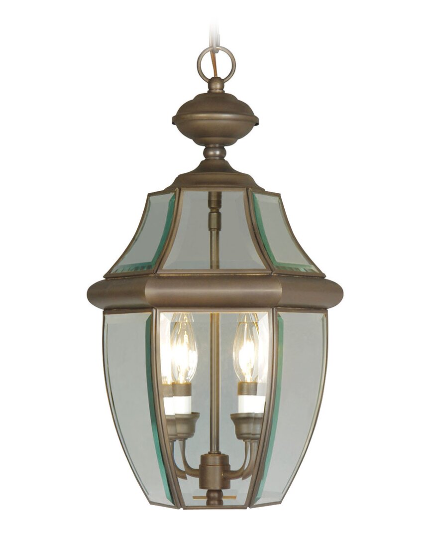 Livex Lighting 2-light Bronze Outdoor Pendant Lantern In Bronze