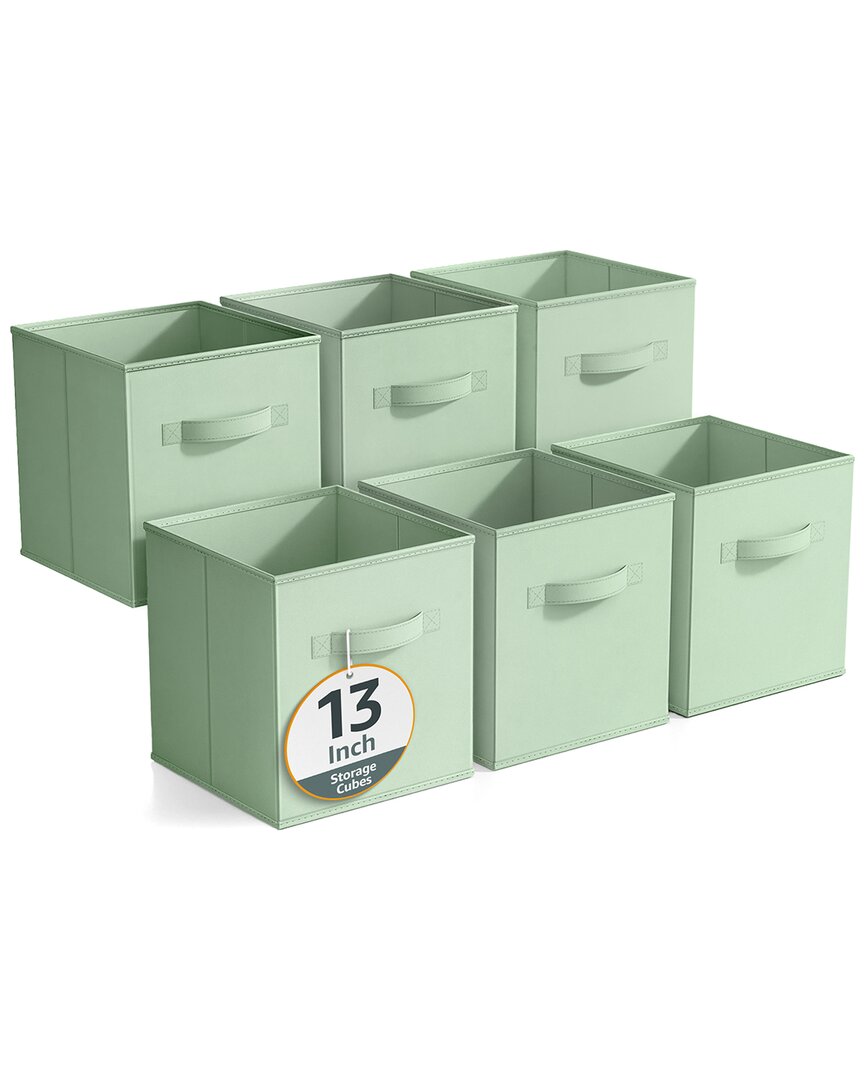 Sorbus 6 Foldable Storage Bins In Green