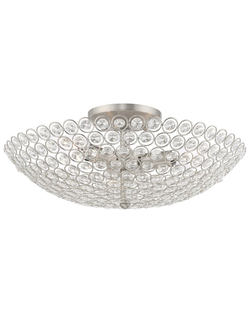 Livex Lighting Cassandra 3 Light Brushed Nickel Ceiling Mount