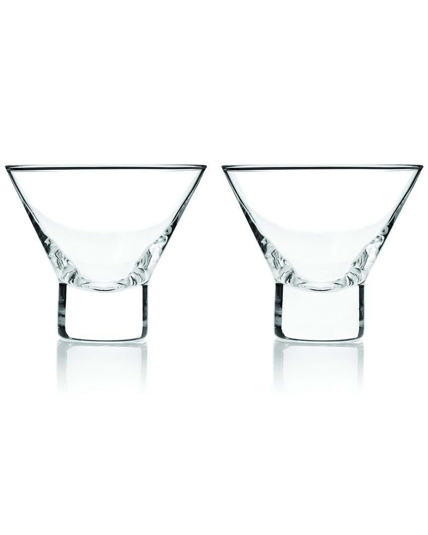 Viski Raye Set Of 2 Stemless Martini Glasses