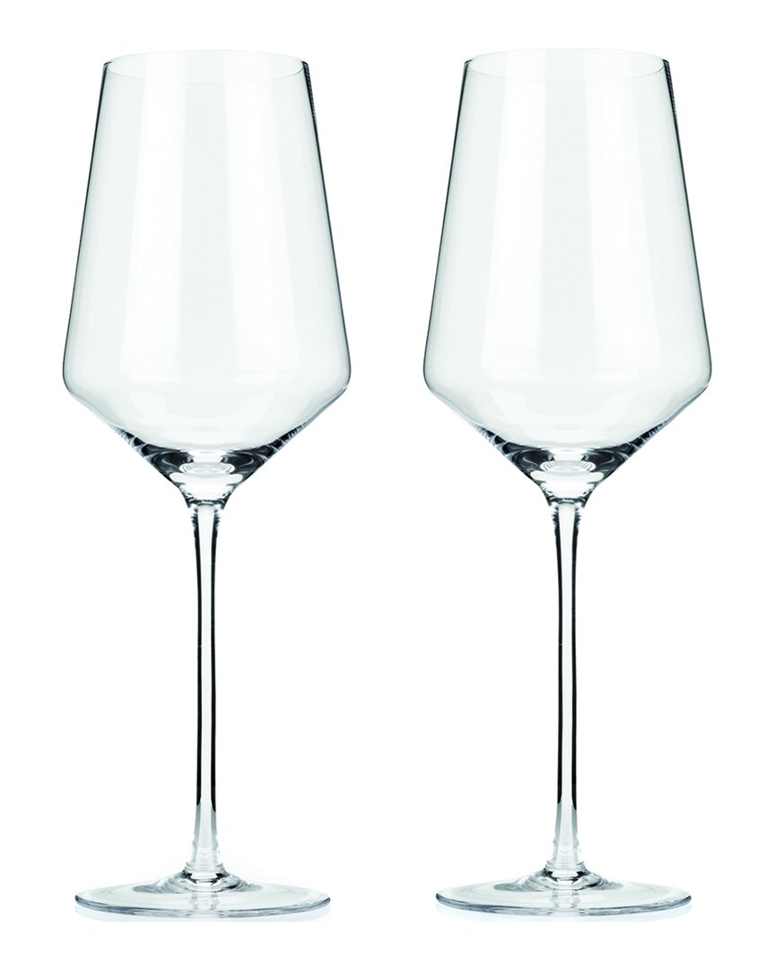 Viski Angled Crystal Bordeaux Glasses In Clear