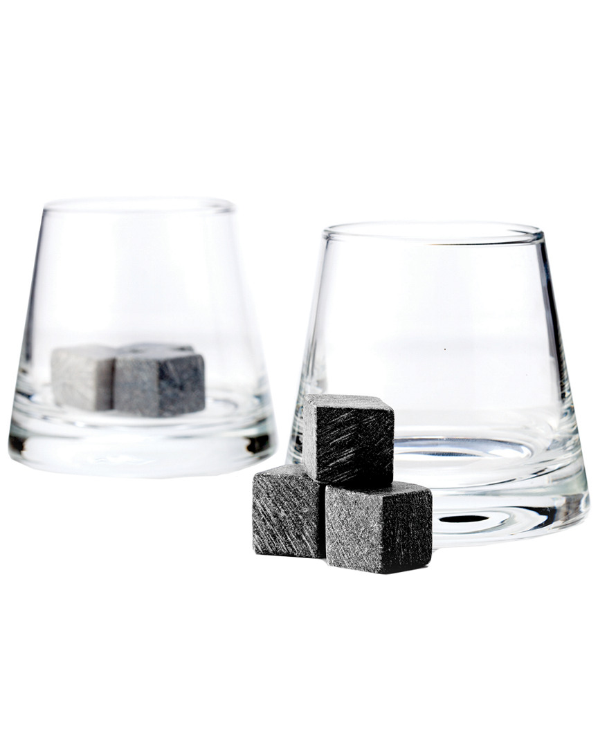 Viski Glacier Rocks Soapstone Cube And Tumbler Set