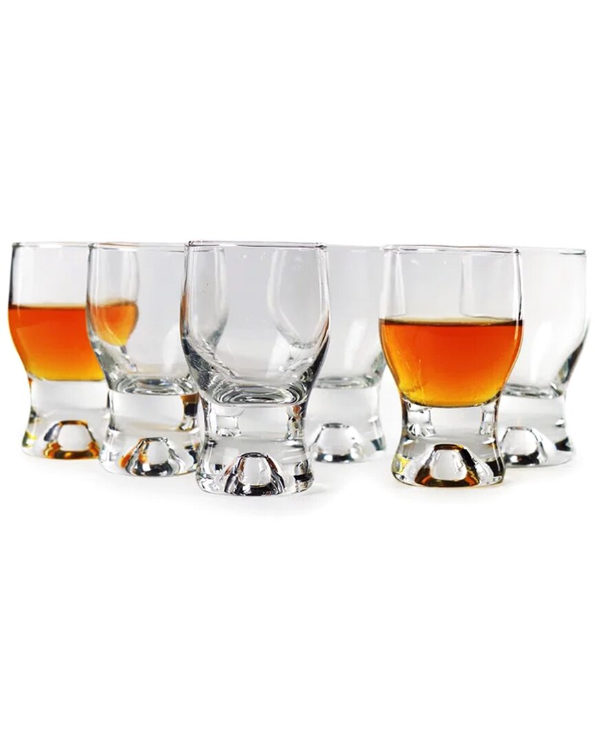 Jay Imports Tipsy Set Of Six 2oz Shot Glasses In Transparent