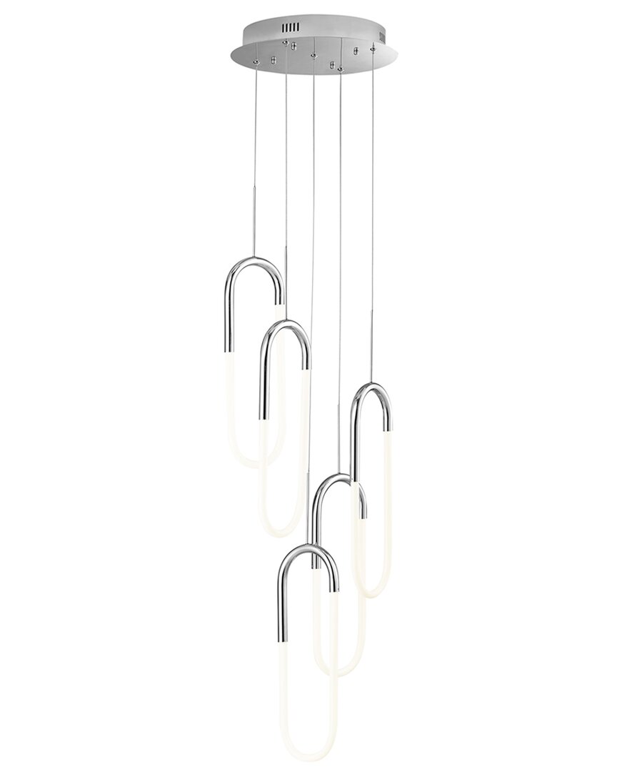 Finesse Decor Led Five Clips Chandelier In Silver