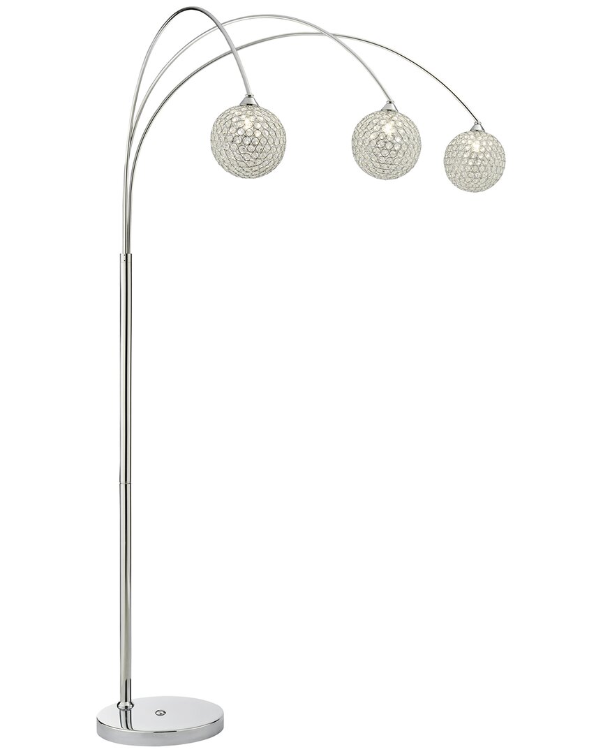 Finesse Decor Horizontal Crystal Spheres Led Floor Lamp In Silver