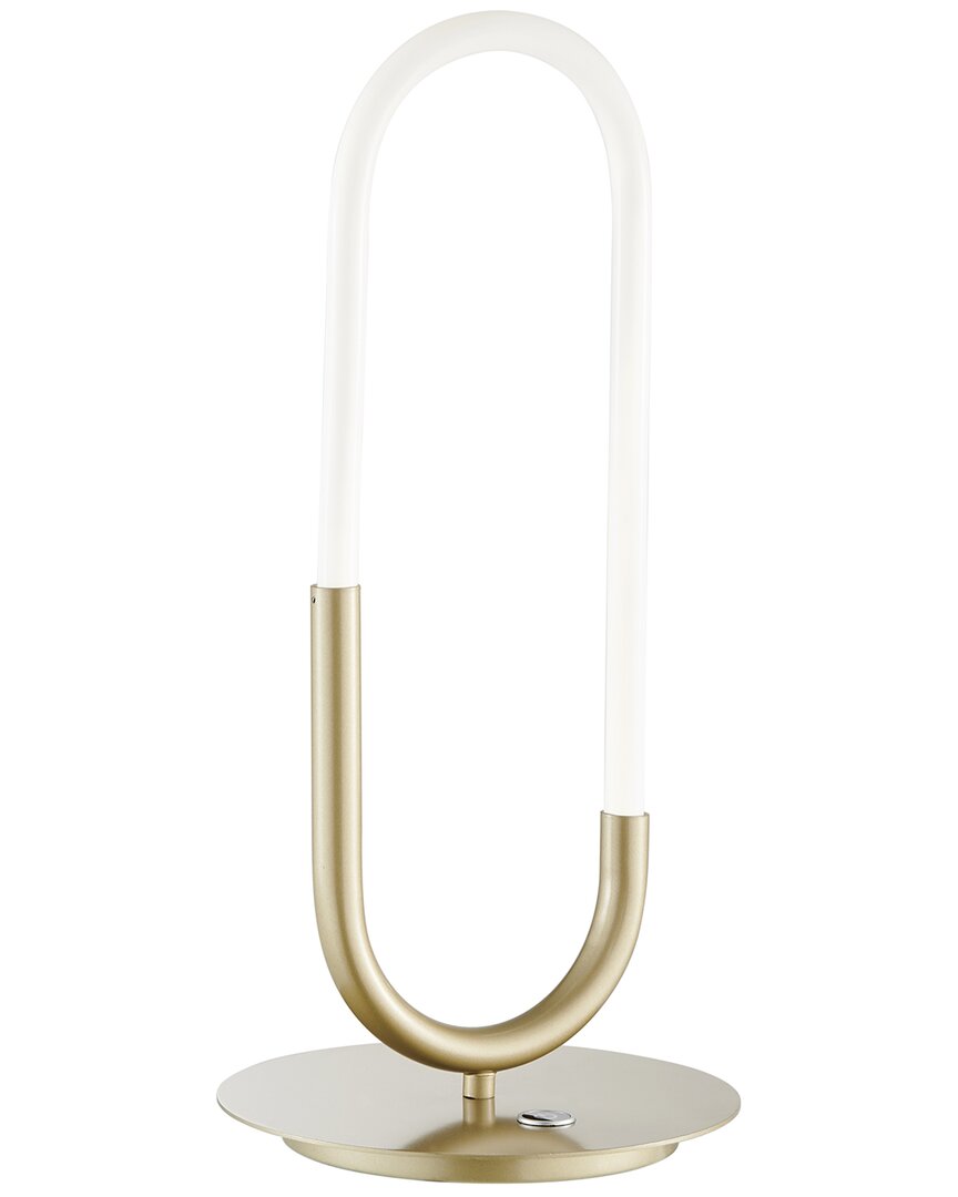 Shop Finesse Decor Led Single Clip Table Lamp In Gold