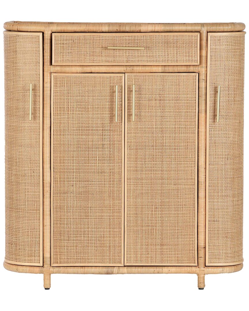 Tov Furniture Tarot Rattan Bar Cabinet