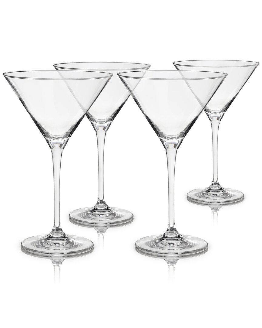 Viski European Crystal Martini Glasses In Clear