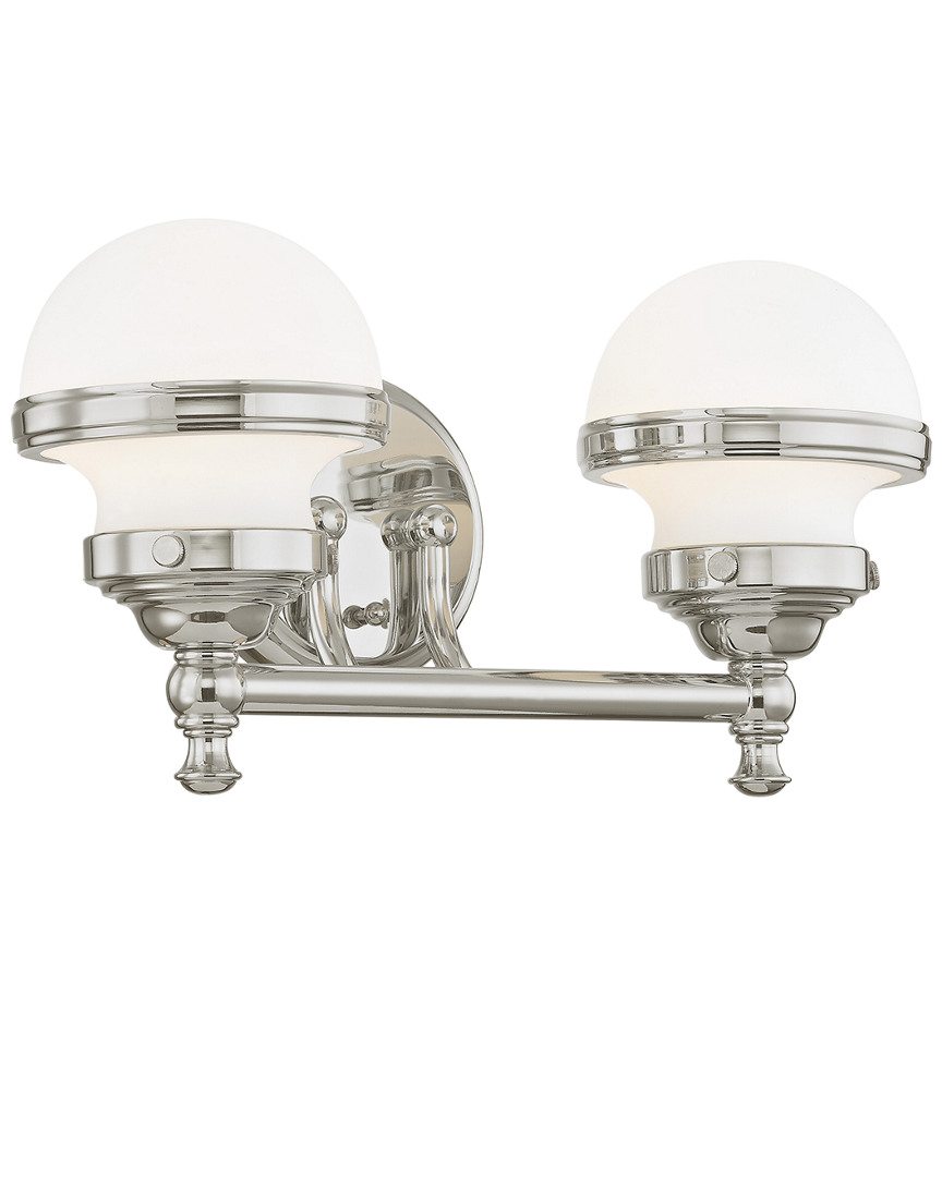 Livex Lighting Livex Oldwick 2-light Polished Chrome Bath-light In White