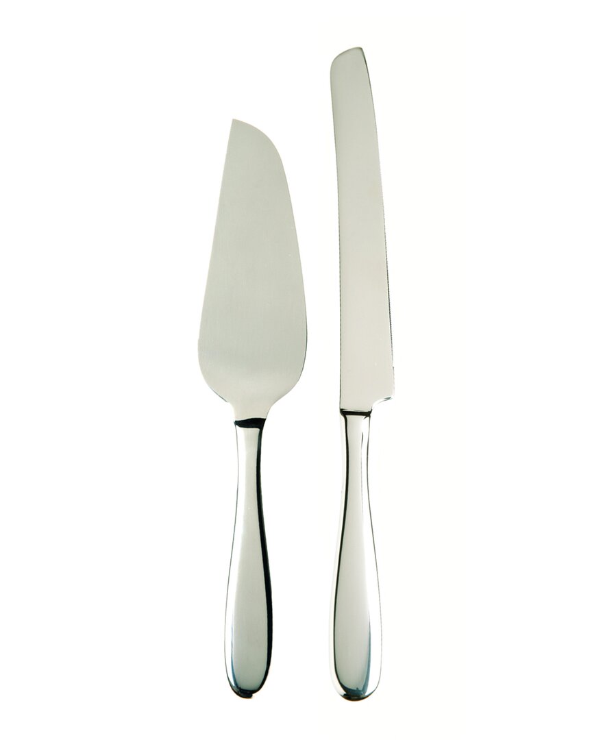 Fortessa Grand City 18/10 2pc Cake Server & Knife Set In Silver