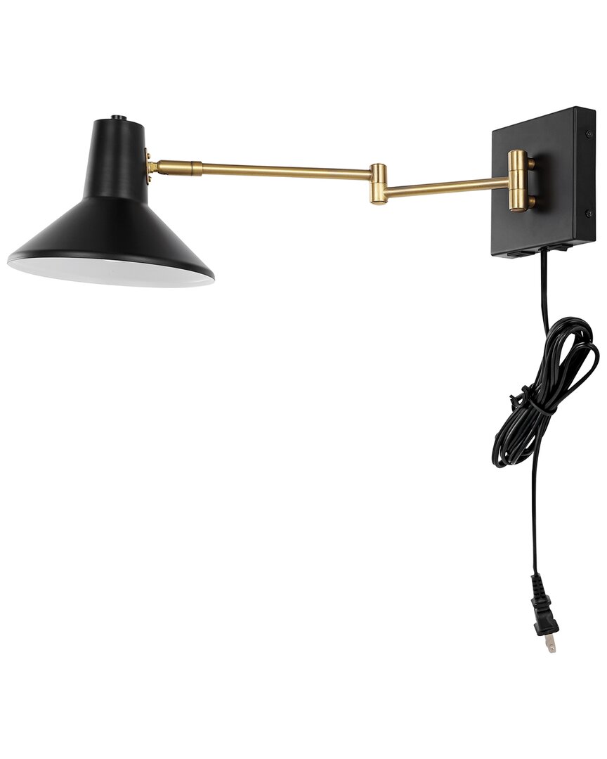 Jonathan Y Hygge 16in Usb Charging Port Led Sconce In Black