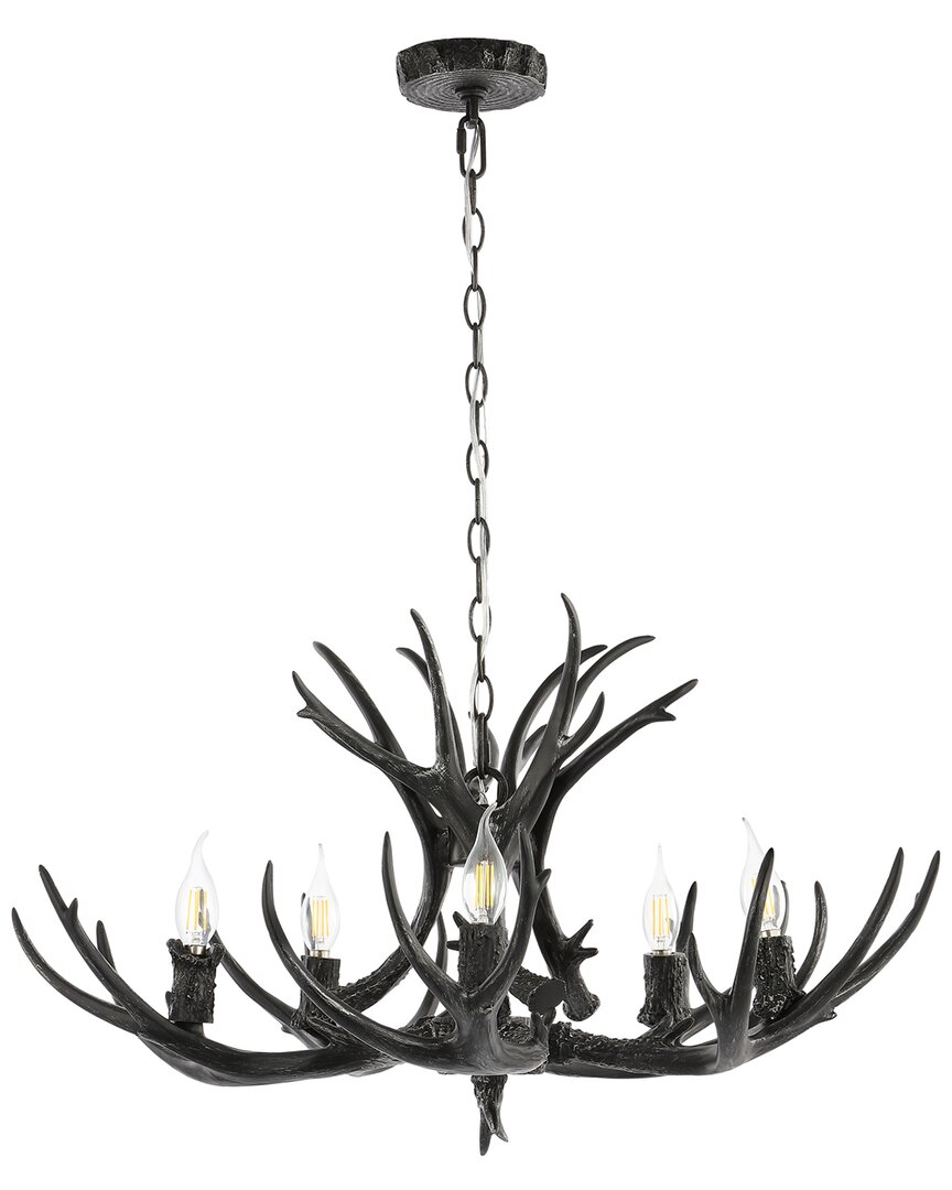 Jonathan Y Eldora 30in 5-light Rustic Led Chandelier In Black
