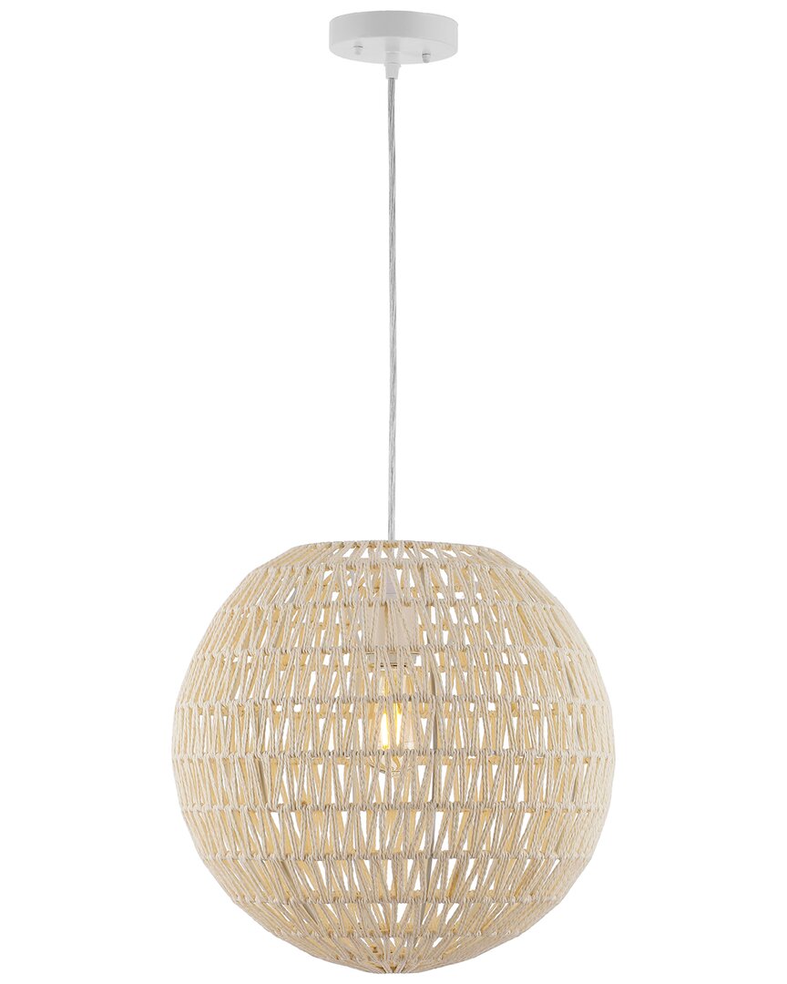 Jonathan Y Luna 15.75in Led Wicker Pendant In Cream