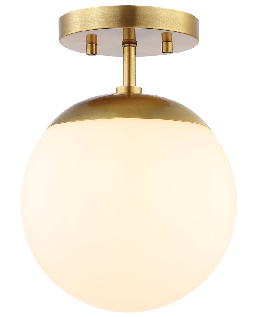 Jonathan Y Marcel Bistro 7.75in Irled Semi Flush Mount In Brass
