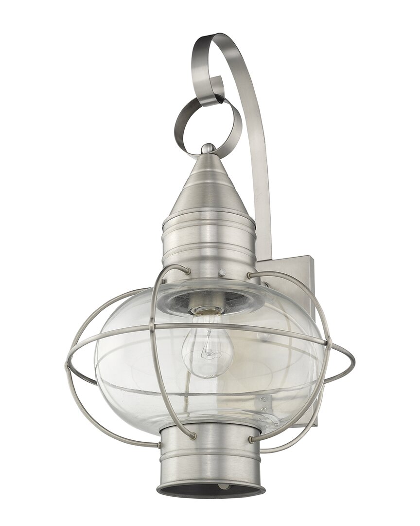 Livex Lighting 1-light Brushed Nickel Outdoor Wall Lantern In Metallic