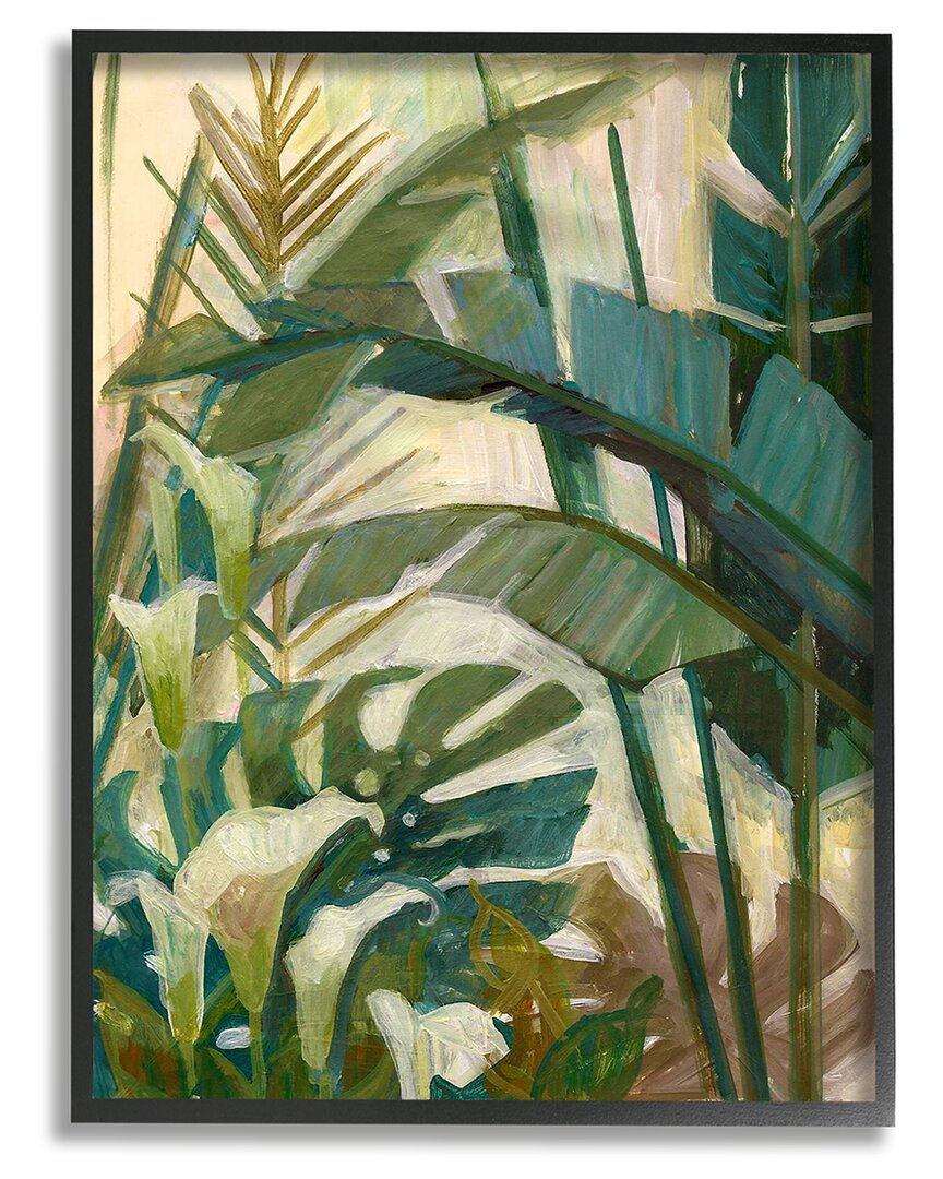 Stupell Tropical Jungle Plant Leaves Framed Giclee Wall Art By Elaine Vollherbst-lane