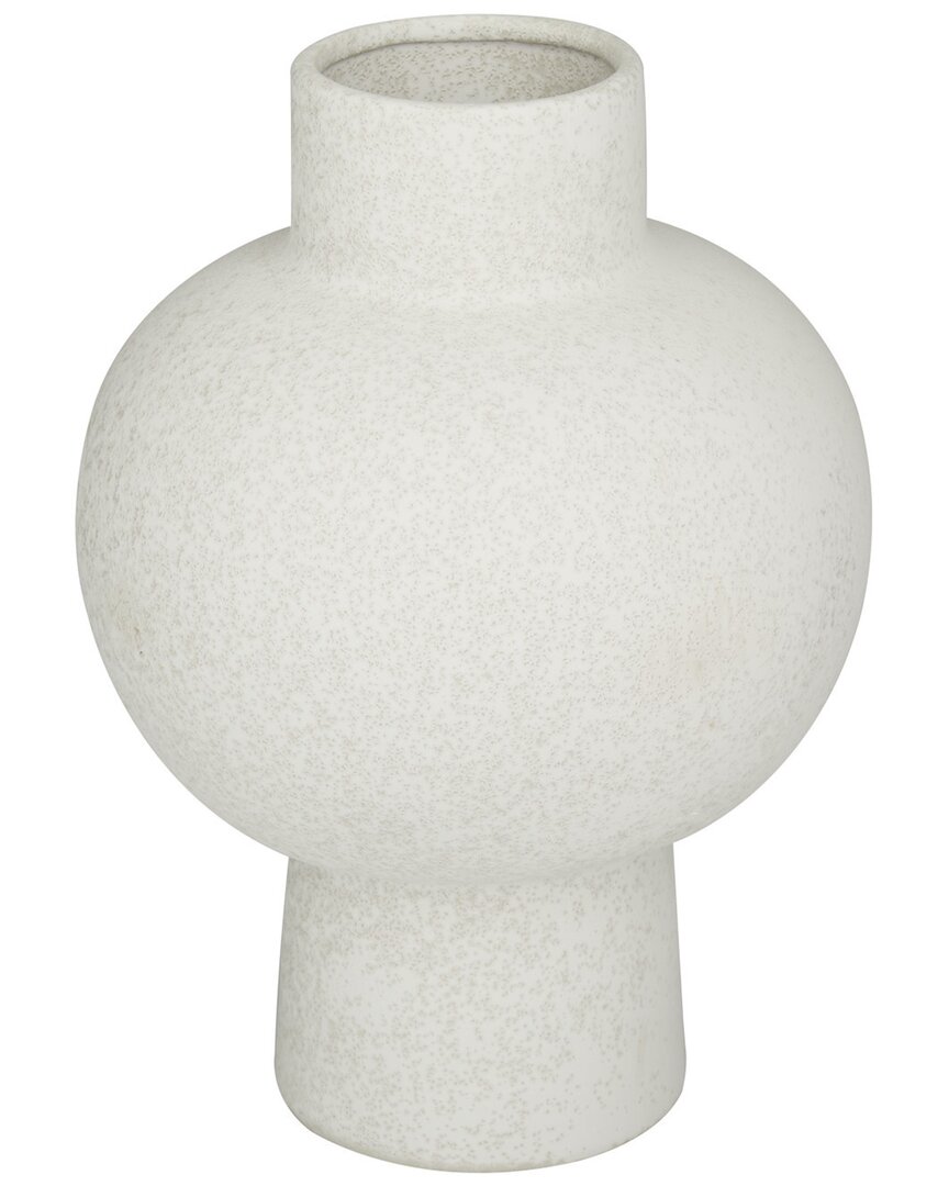 Cosmoliving By Cosmopolitan Ceramic Vase In White